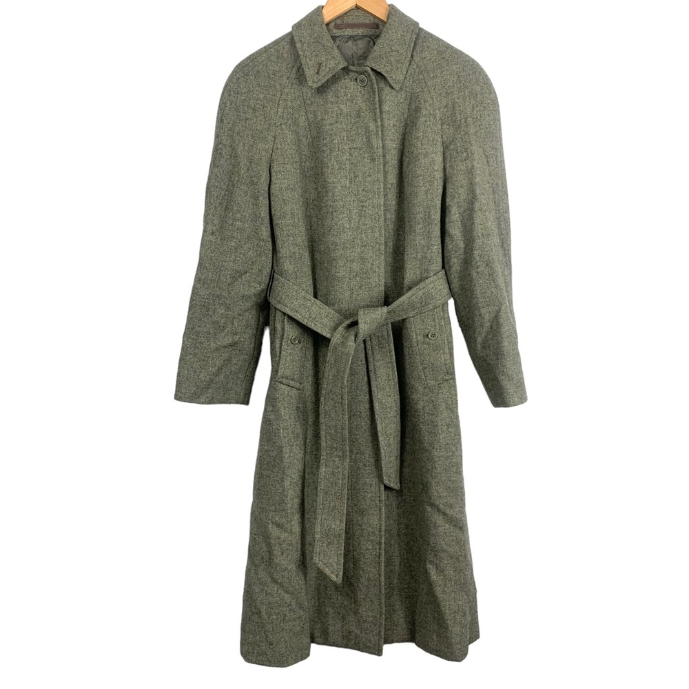 Vintage Burberry’s Belted Wool Gray Jacket